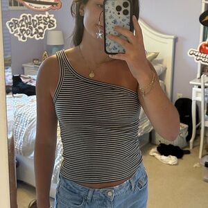 Aerie striped one shoulder tank